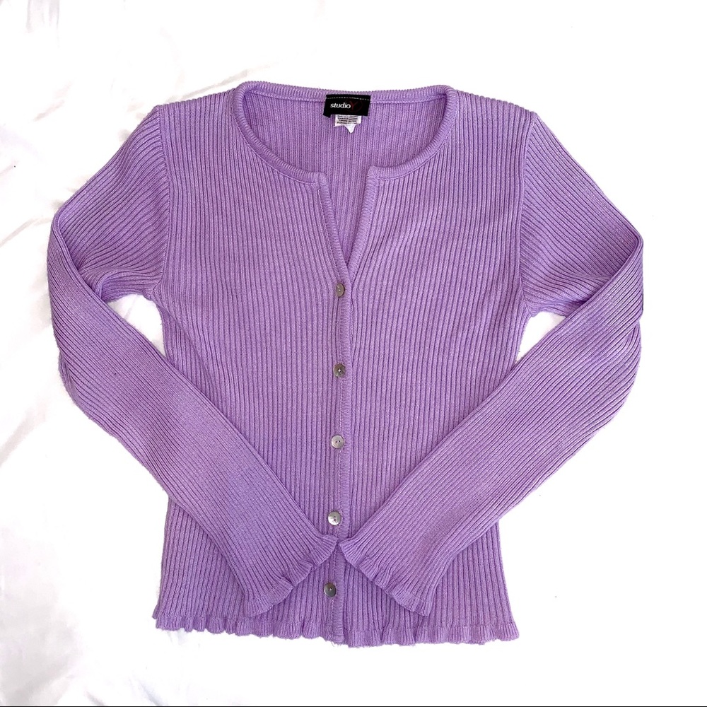 Lettuce Hem Lavender Cardigan